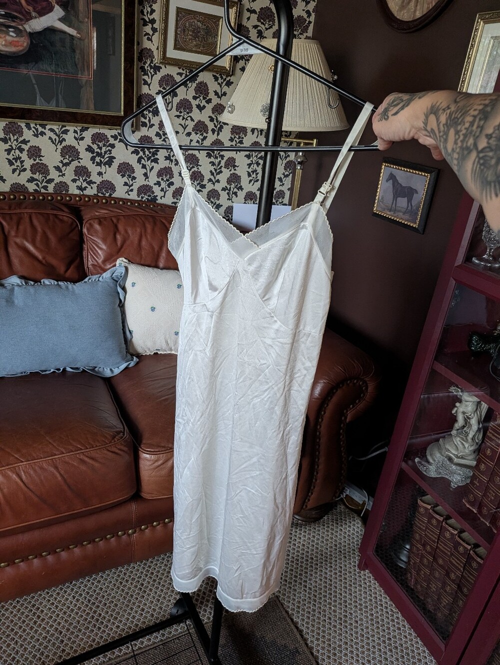 Vintage White Lace-Trim Slip Dress - Women’s Intimates